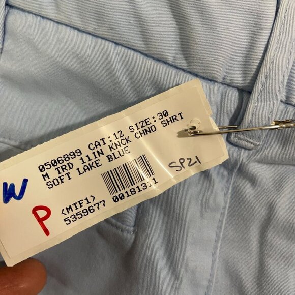 NEW Lands' End Men's 30 11" Inseam  Chino Shorts 2-Pack Orange & Soft Blue - Picture 6 of 8